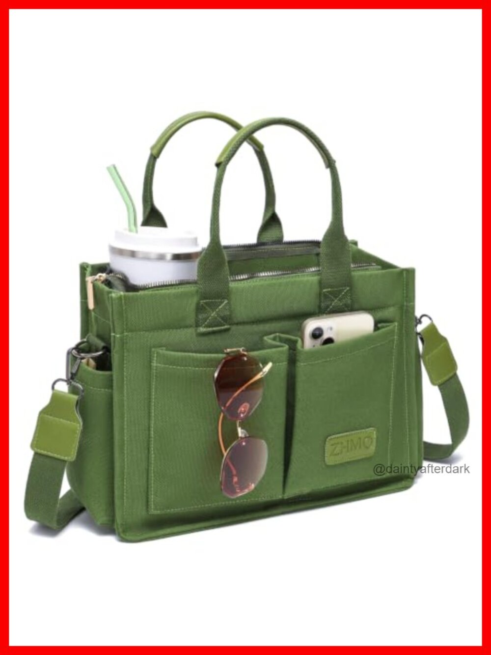 Canvas Tote Bag for Women, Large Work Laptop Crossbody Purse, Travel Nurse